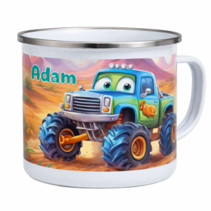 Kids Enamel Name Mug - Truck
