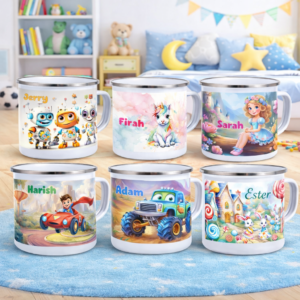 Kids Enamel Name Mug