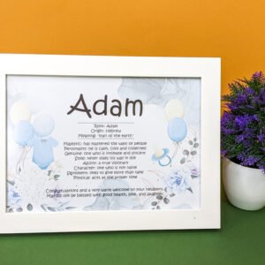 Single Name Meaning Print With A4 Frame