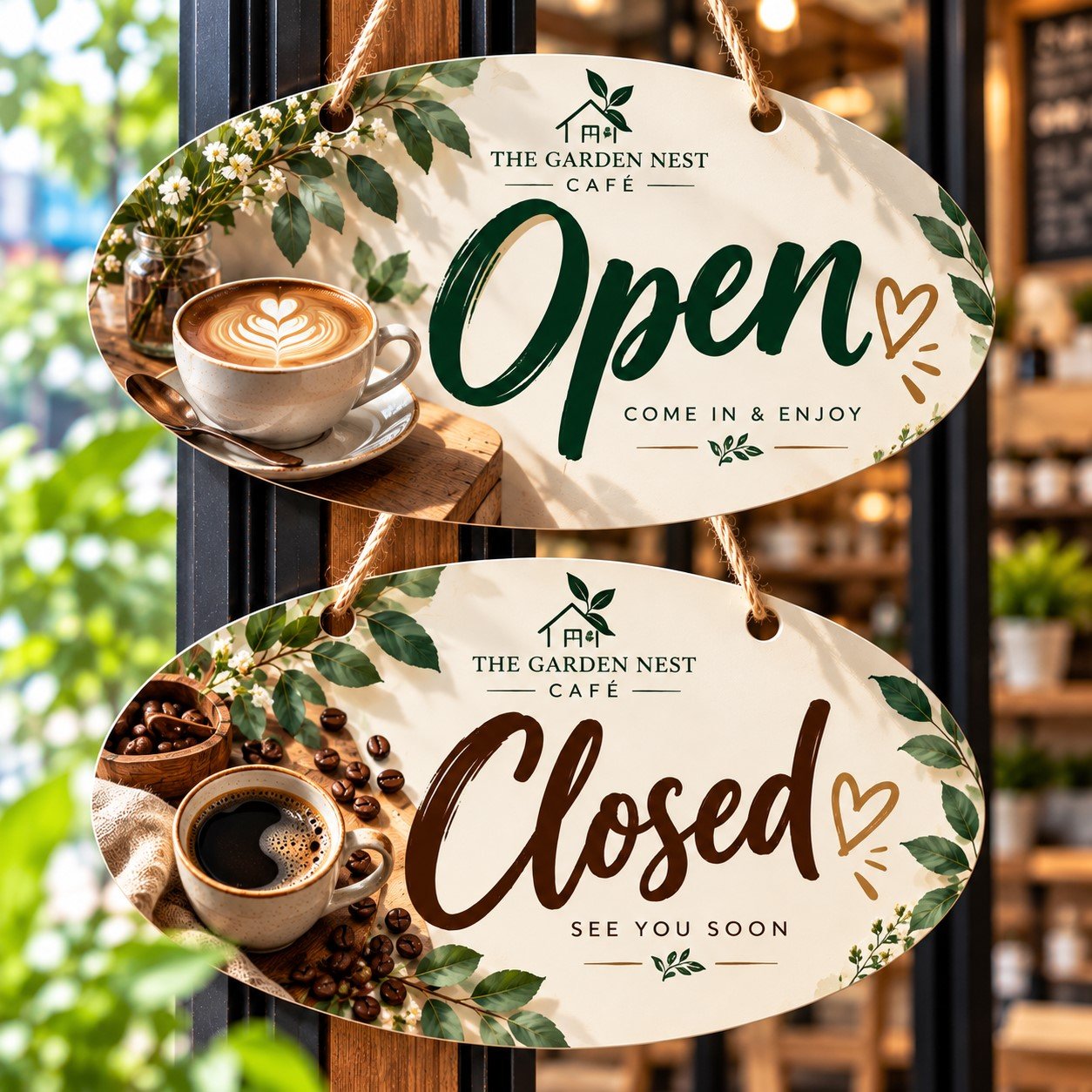 Custom MDF Open Closed Door Sign