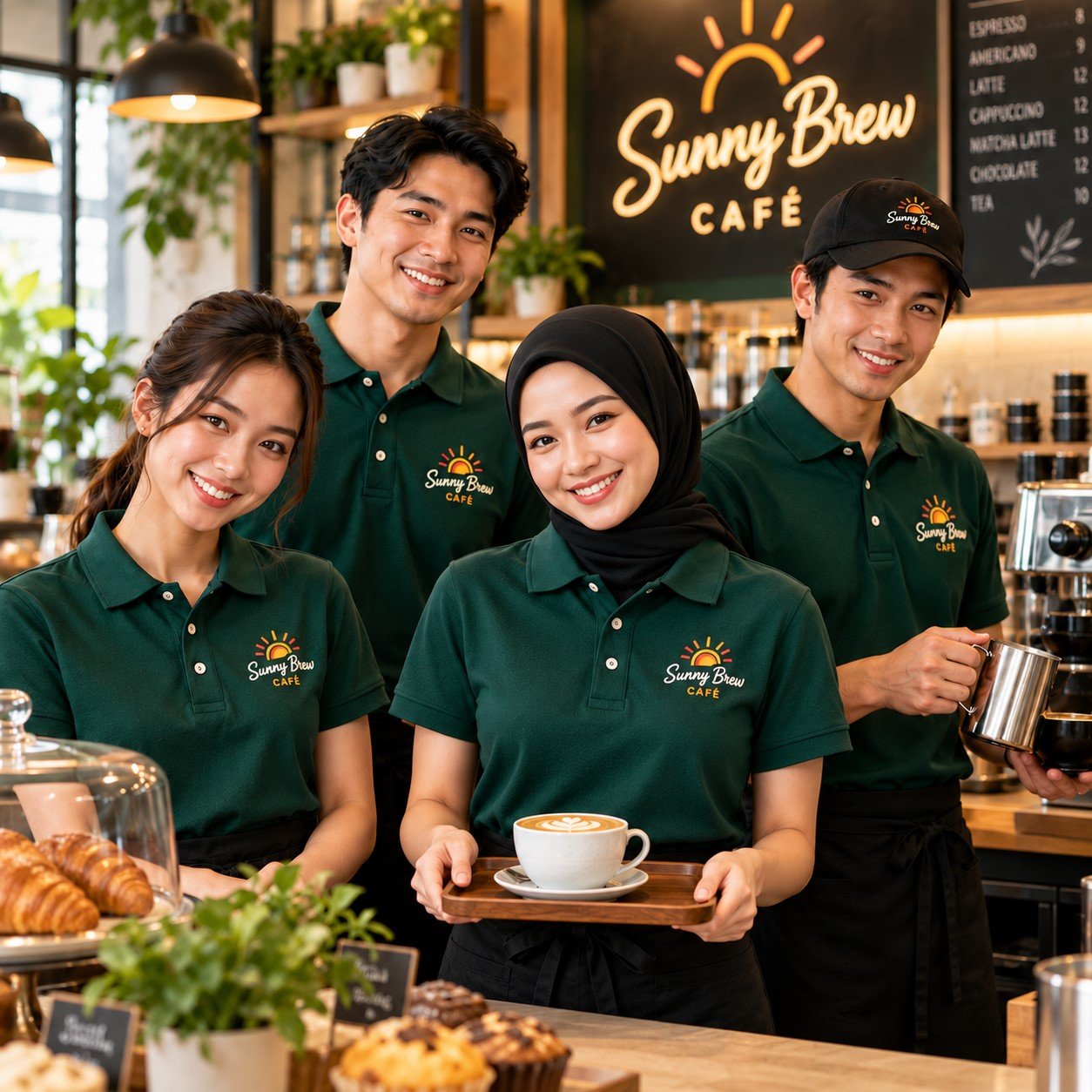 Custom café polo shirts - Image 4