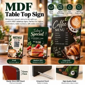 MDF Table Top Sign