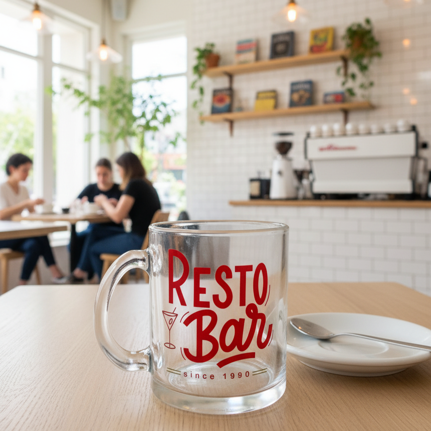 Clear glass coffee mug - Image 5
