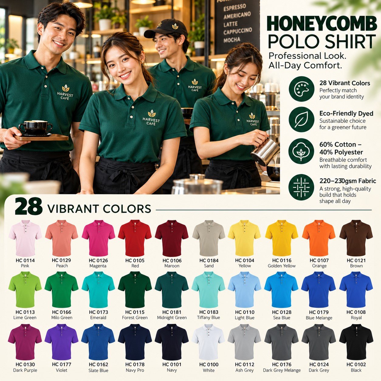 Custom café polo shirts - Image 5